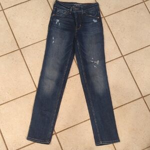 Women's Edgely Distressed Blue Jeans